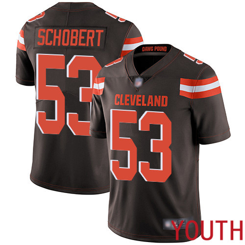 Cleveland Browns Joe Schobert Youth Brown Limited Jersey #53 NFL Football Home Vapor Untouchable